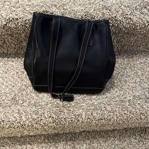 Coach black leather shoulder bag